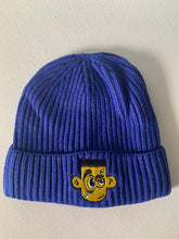 Load image into Gallery viewer, Royal Blue Beanie Hat/w Yellow/Blk logo
