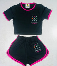 Load image into Gallery viewer, Ladies Pink &amp; Black Short Set
