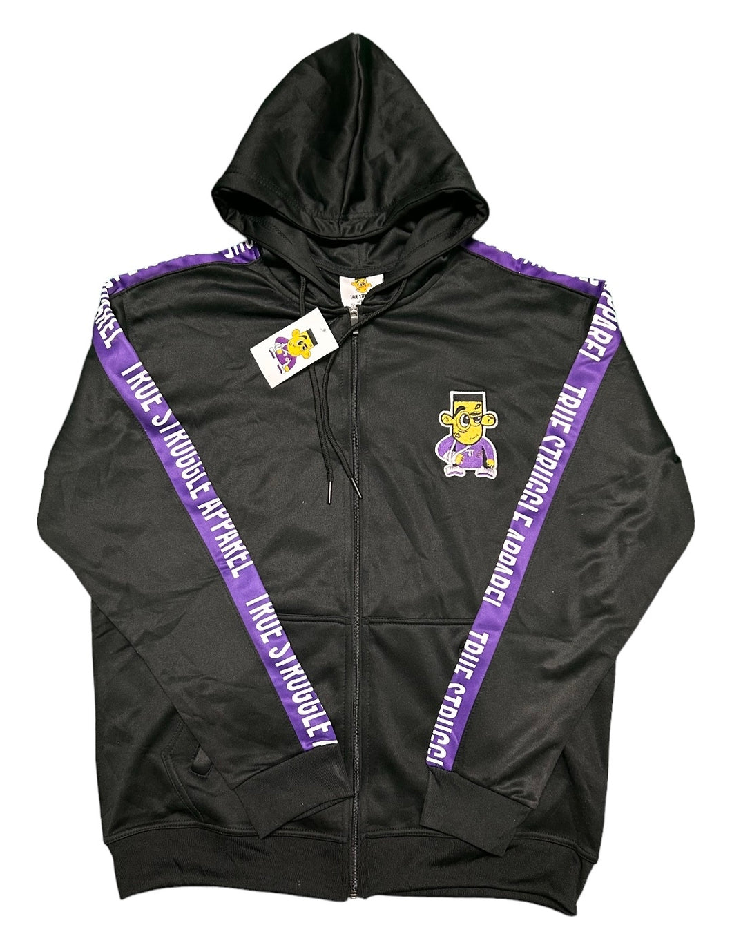 Black & Purple Hoodie Full Zip