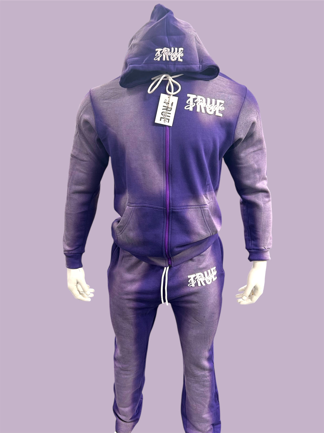 Purple Acid Wash Sweatsuit