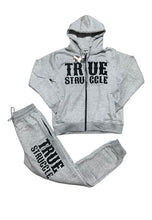 Load image into Gallery viewer, Gray Jogger Set w/Chenille Print logo
