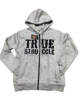 Load image into Gallery viewer, Gray Full Zip Hoodie w/ Chenille Printed logo

